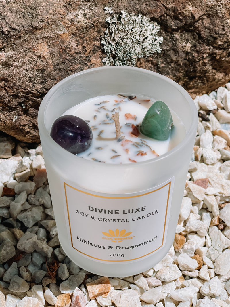 Soy & Crystal Candle ~ Hibiscus & Dragonfruit
