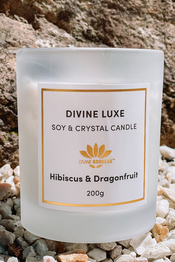 Soy & Crystal Candle ~ Hibiscus & Dragonfruit